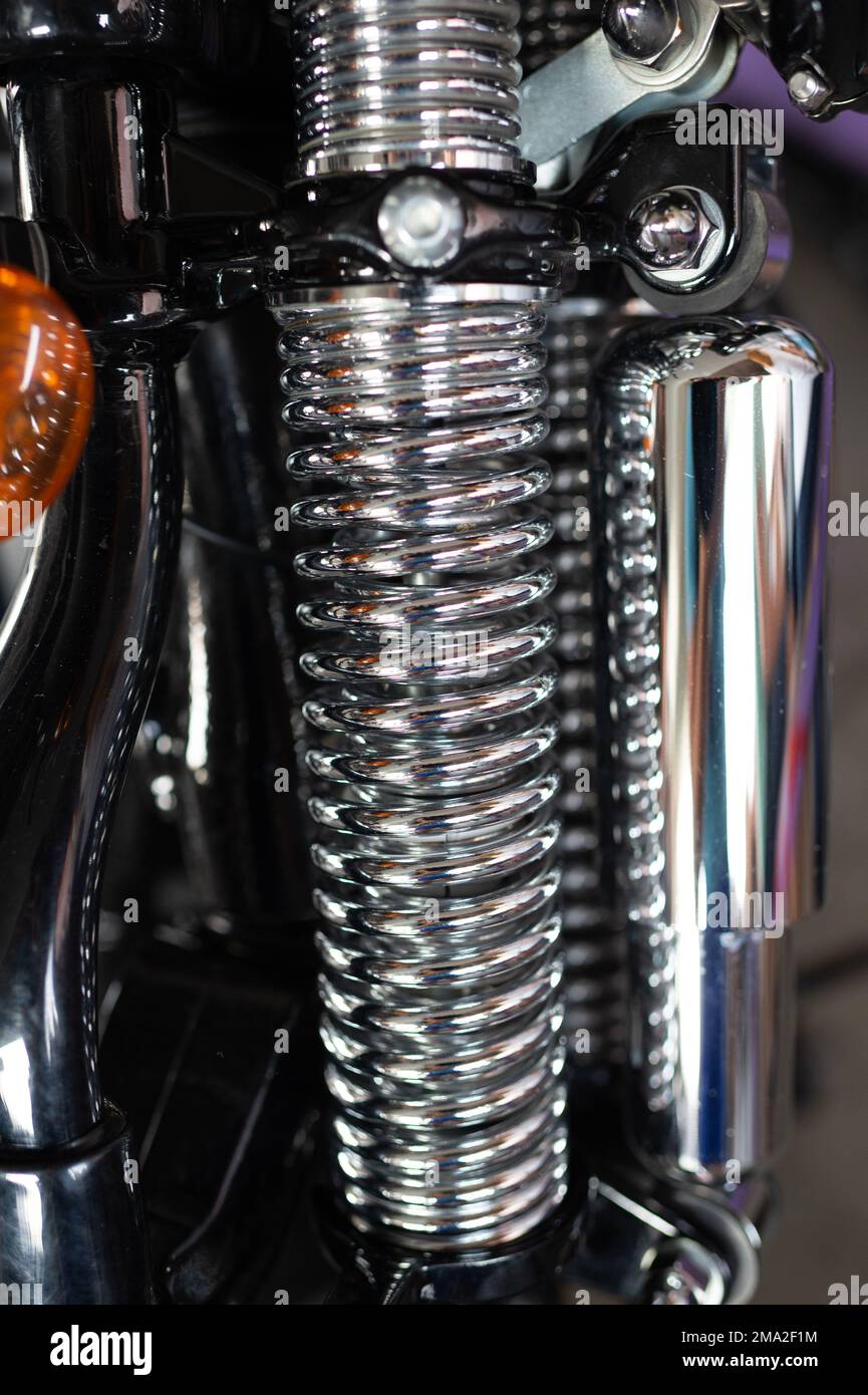 Metallic chrome custom hydraulic shock absorber or rear suspension ...