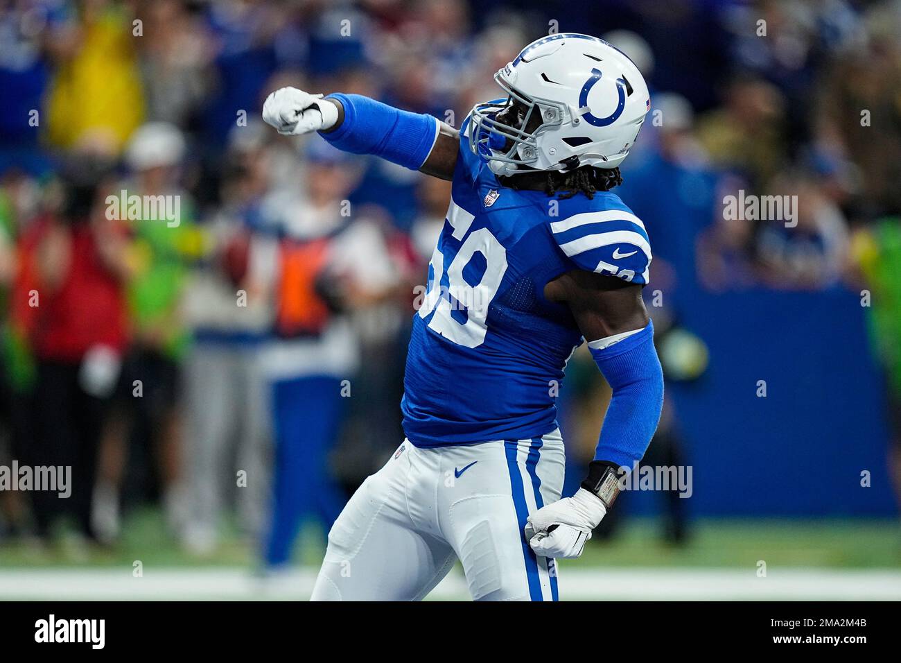 Indianapolis Colts defensive end Ifeadi Odenigbo (59) celebrates a