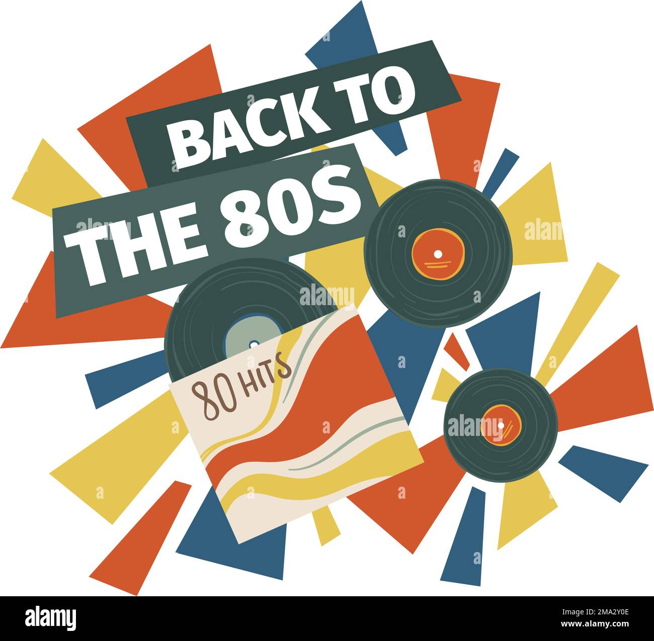 Back to the 80s, hits and compositions for disco Stock Vector Image