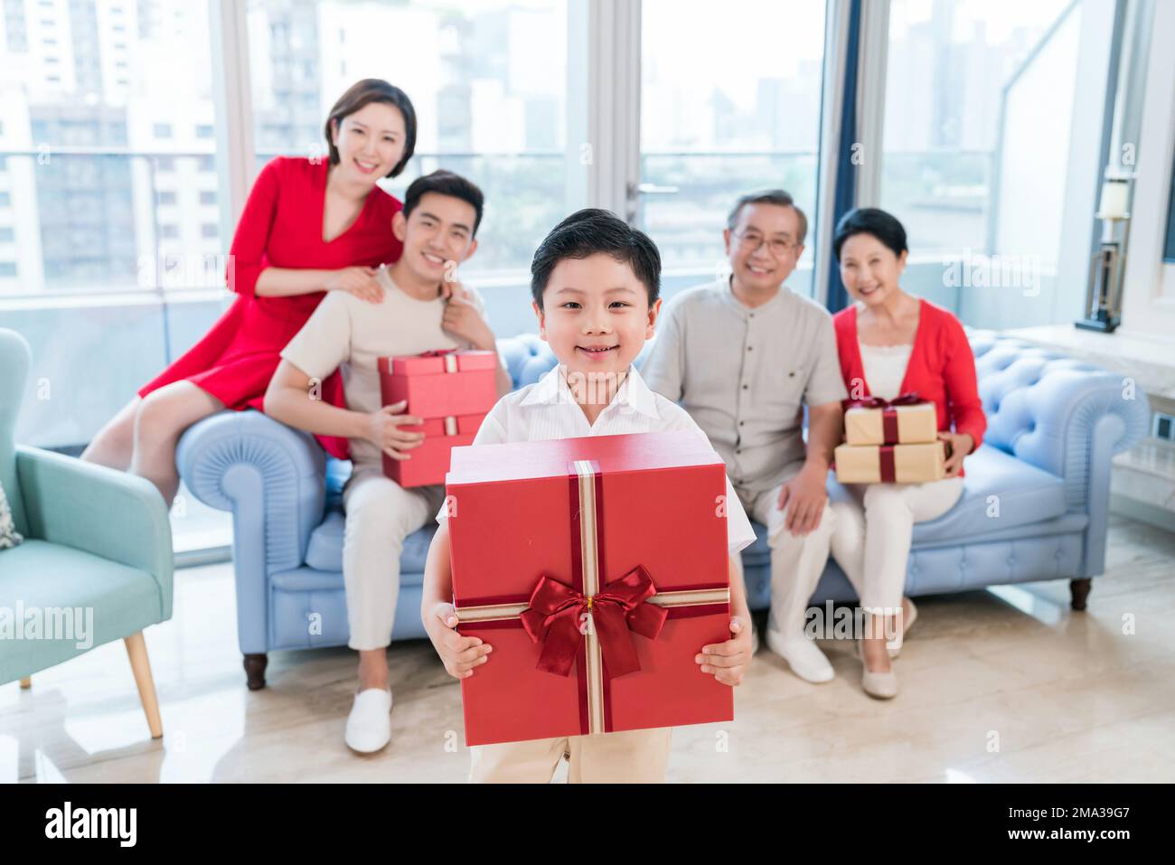 The happy family Stock Photo - Alamy