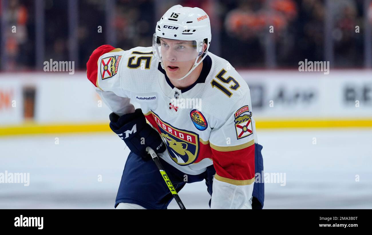 Florida Panthers' Anton Lundell plays during an NHL hockey game, Tuesday,  March 21, 2023, in Philadelphia. (AP Photo/Matt Slocum Stock Photo - Alamy