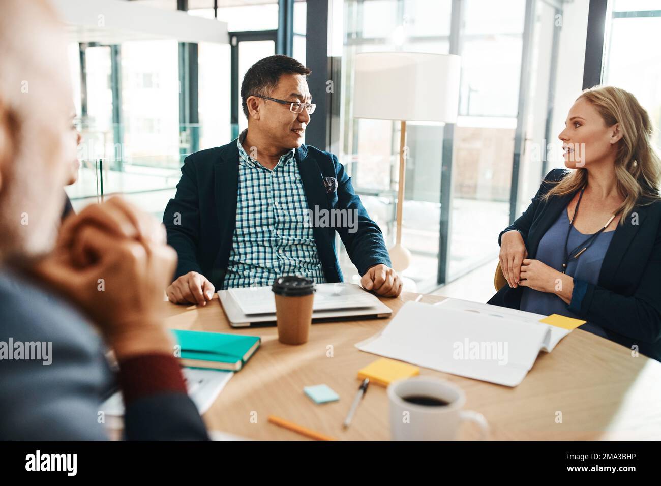 Idea, planning and communication of business people in meeting at