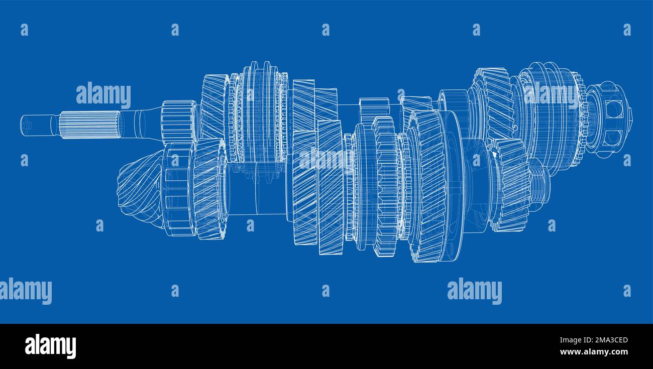 Gearbox sketch. Vector Stock Vector Image & Art Alamy