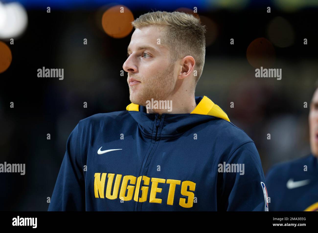 Denver Nuggets forward Jack White (10) in the second half of an NBA  basketball game Tuesday, Feb. 7, 2023, in Denver. (AP Photo/David  Zalubowski Stock Photo - Alamy