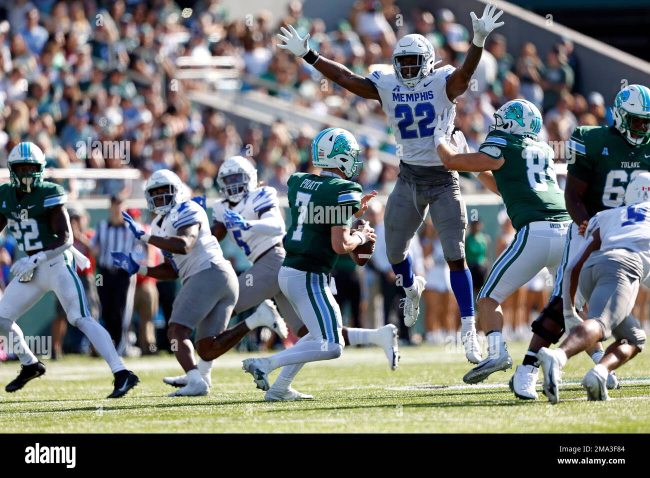 Tulane quarterback Michael Pratt (7) during the first half of an NCAA college football game