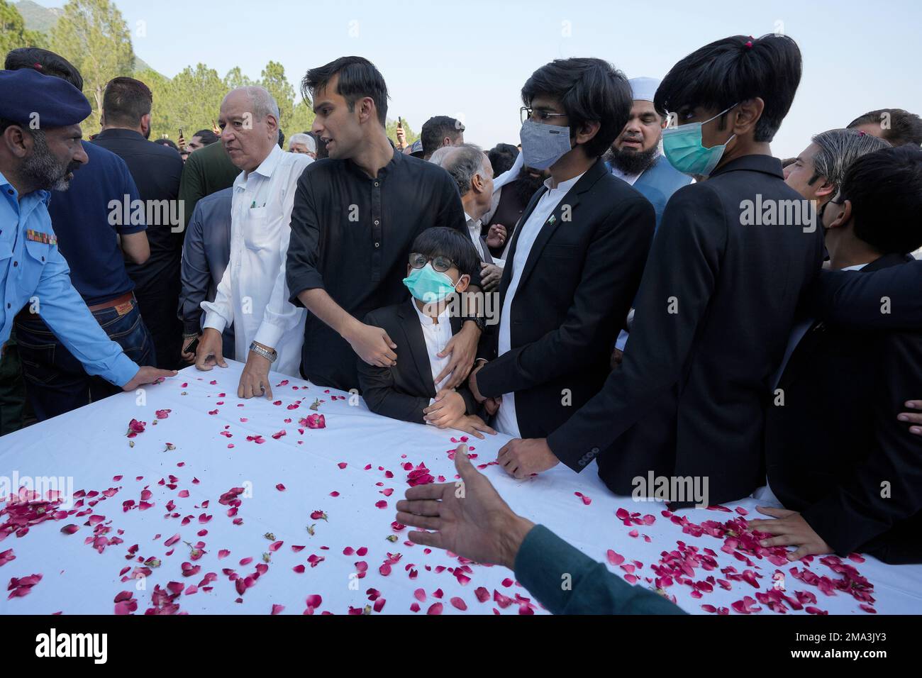 Family Members, Center, And Others Attend The Funeral Prayer Of Slain ...