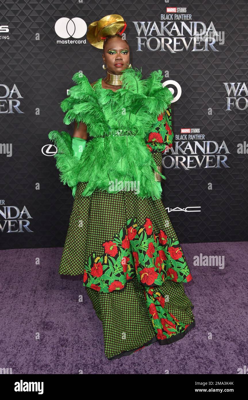 Caroline Wanga arrives at the world premiere of "Black Panther: Wakanda  Forever" on Wednesday, Oct. 26, 2022, at the Dolby Theatre in Los Angeles.  (Photo by Richard Shotwell/Invision/AP Stock Photo - Alamy