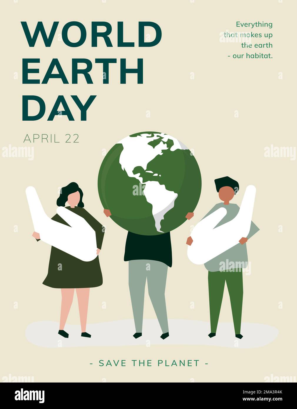 World earth day poster vector editable template Stock Vector Image