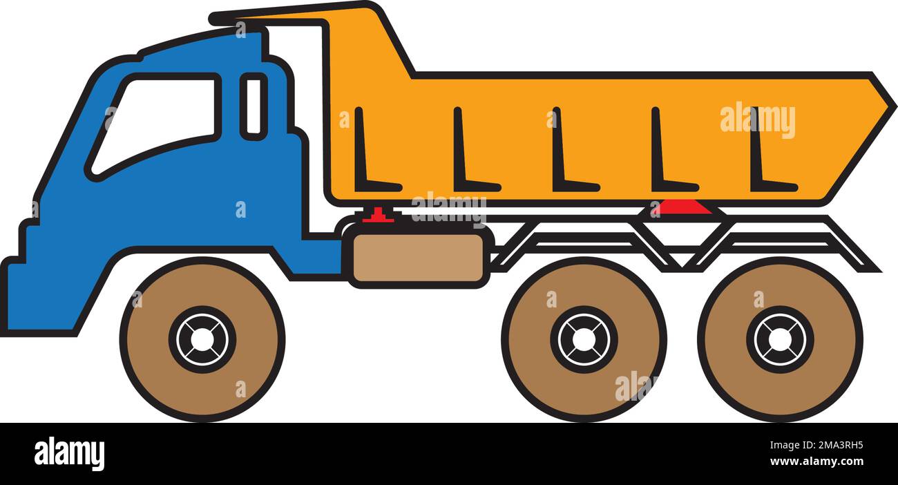 Dump truck icon.vector illustration logo design. Stock Vector