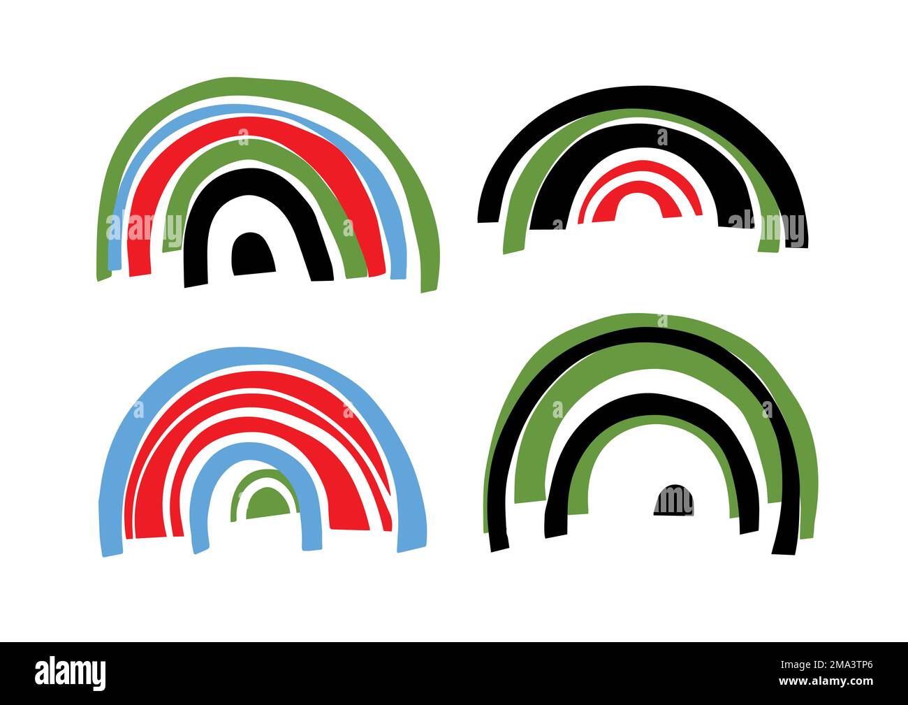 Drawings of rainbows, colorful arch weather vector Stock Vector Image