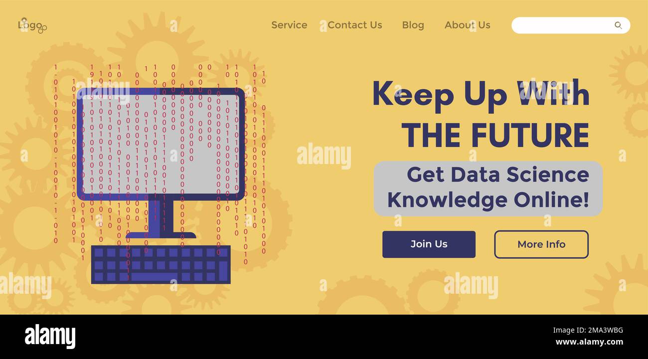 Keep up with future, get data science knowledge Stock Vector