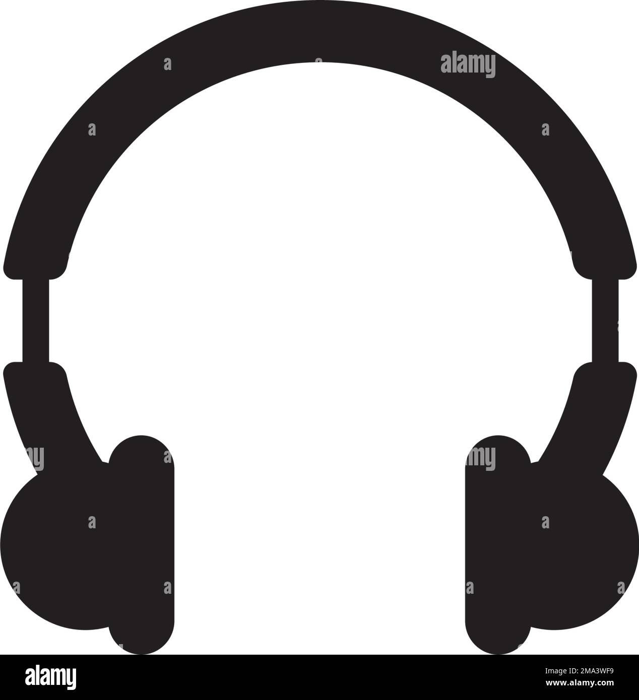 Headphone silhouette Black and White Stock Photos & Images - Alamy