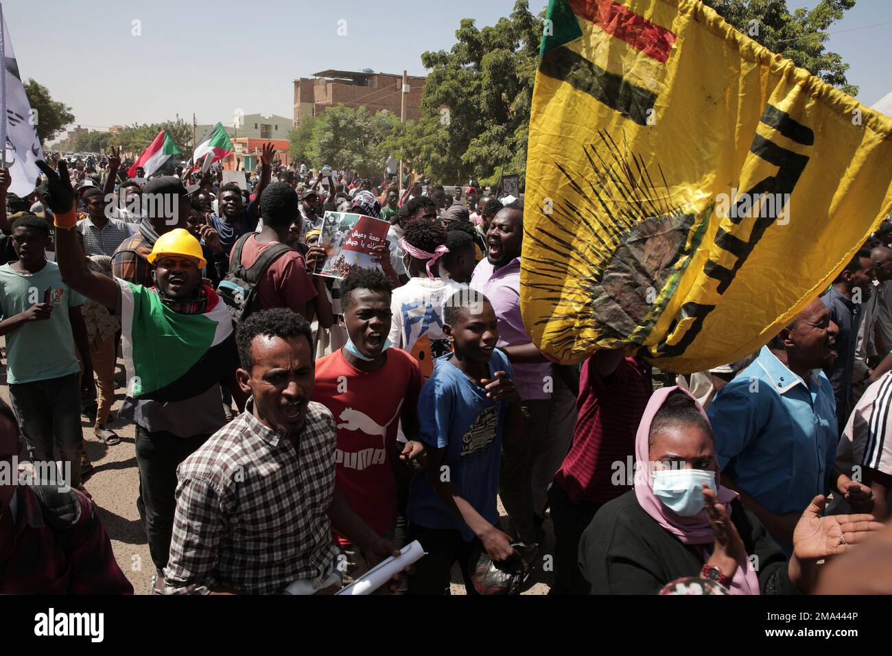 Sudanese demonstrators attend rally to demand the return to civilian