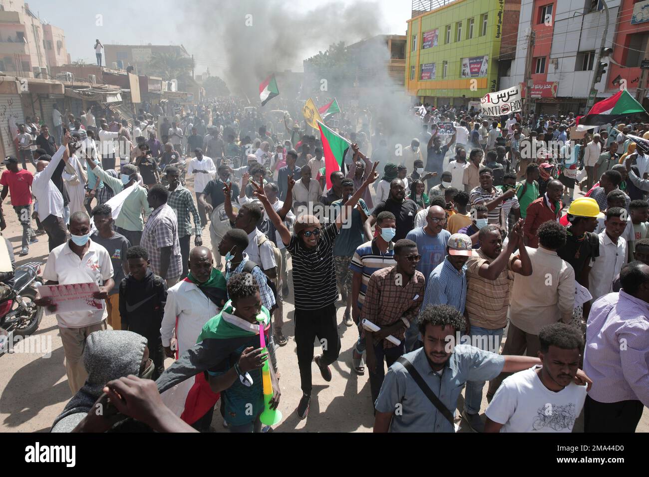 Sudanese demonstrators attend rally to demand the return to civilian
