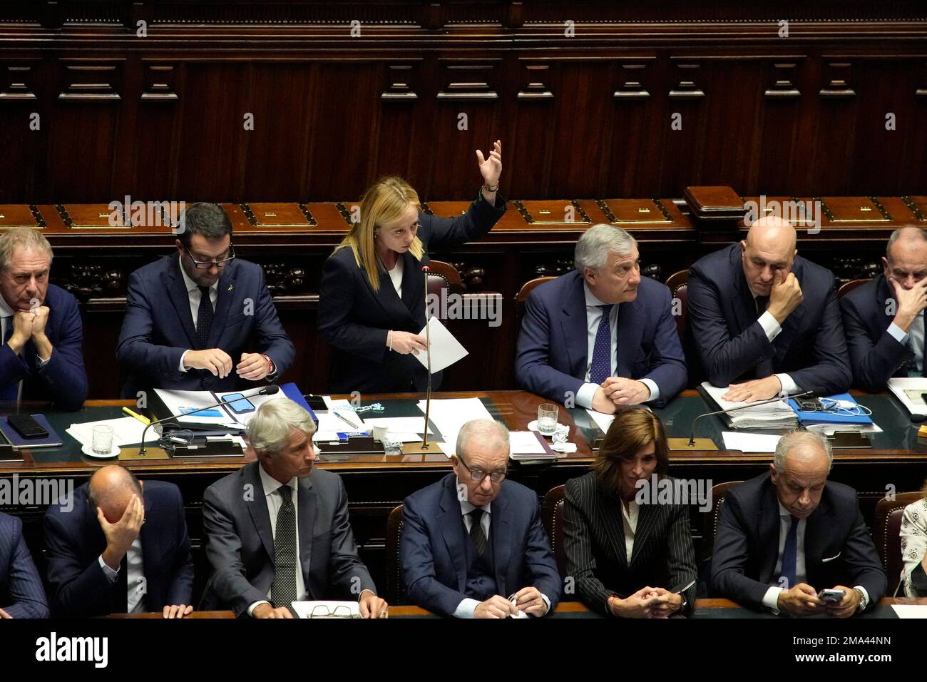 Italian Premier Giorgia Meloni Center Delivers Her Speech At The italian-premier-giorgia-meloni-center-delivers-her-speech-at-the
