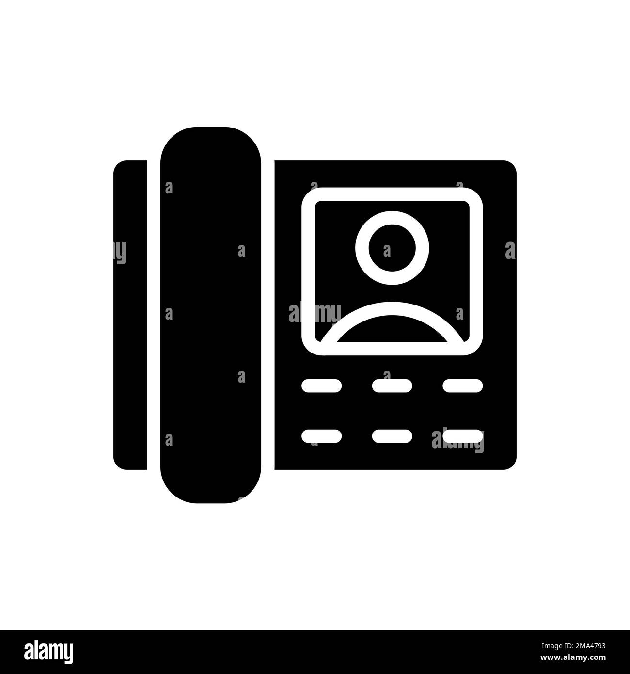 Door phone black glyph icon Stock Vector
