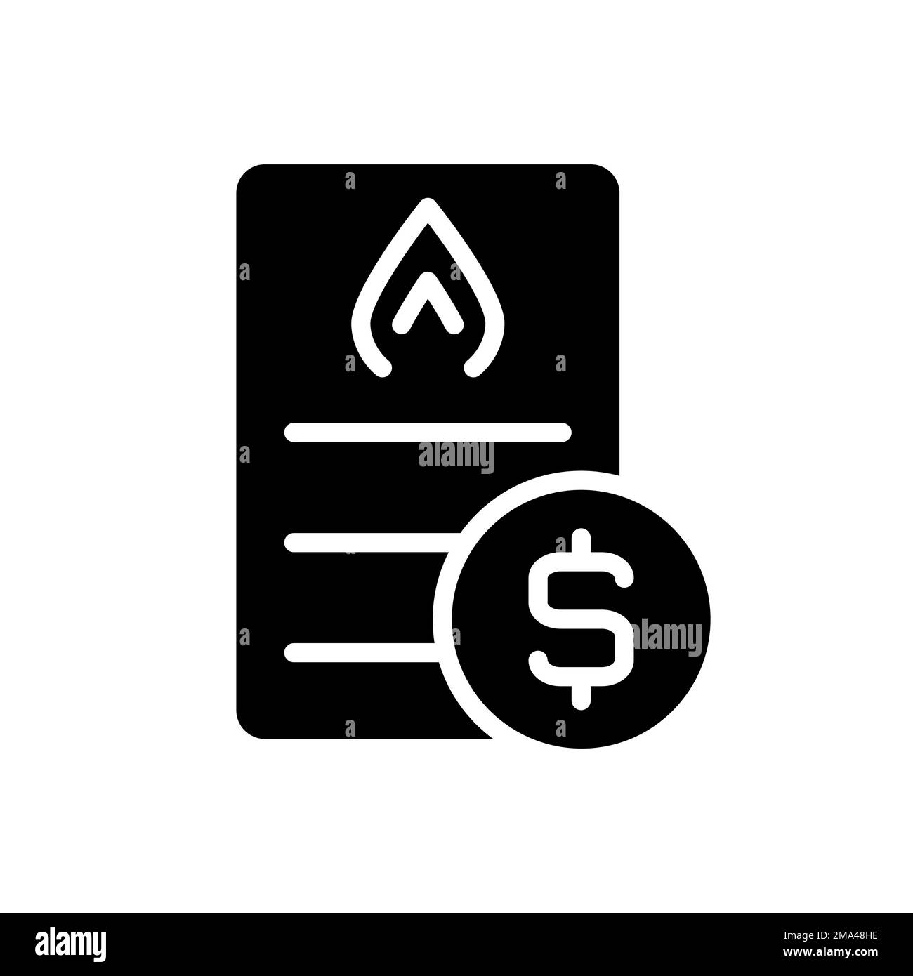 Gas bill black glyph icon Stock Vector