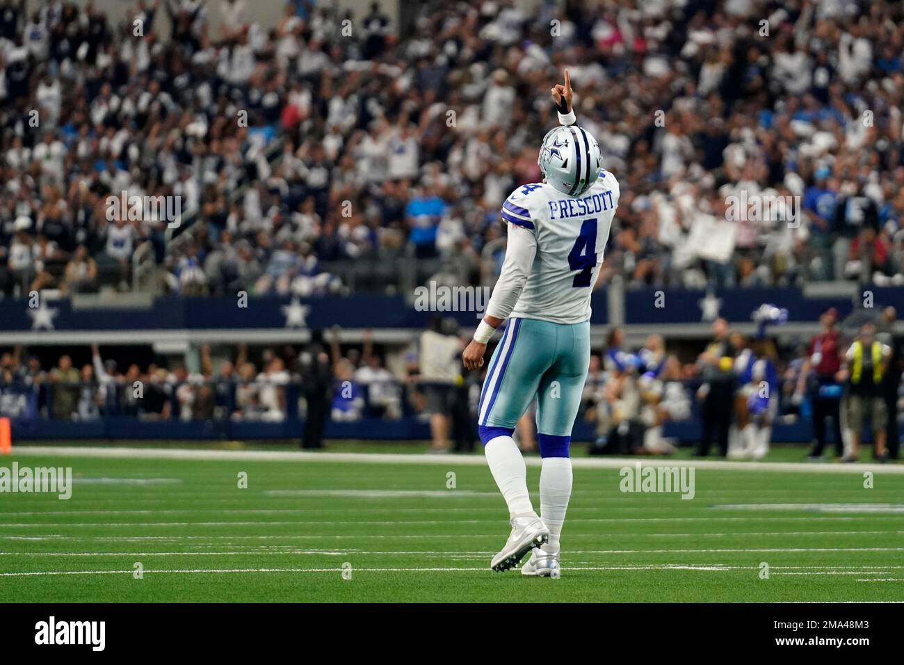 Dallas Cowboys' Dak Prescott celebrates a touchdown during an NFL