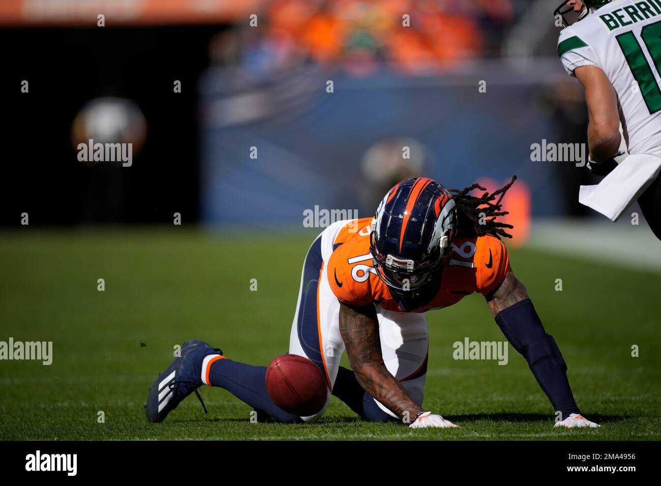Denver Broncos wide receiver Tyrie Cleveland (16) during the first half