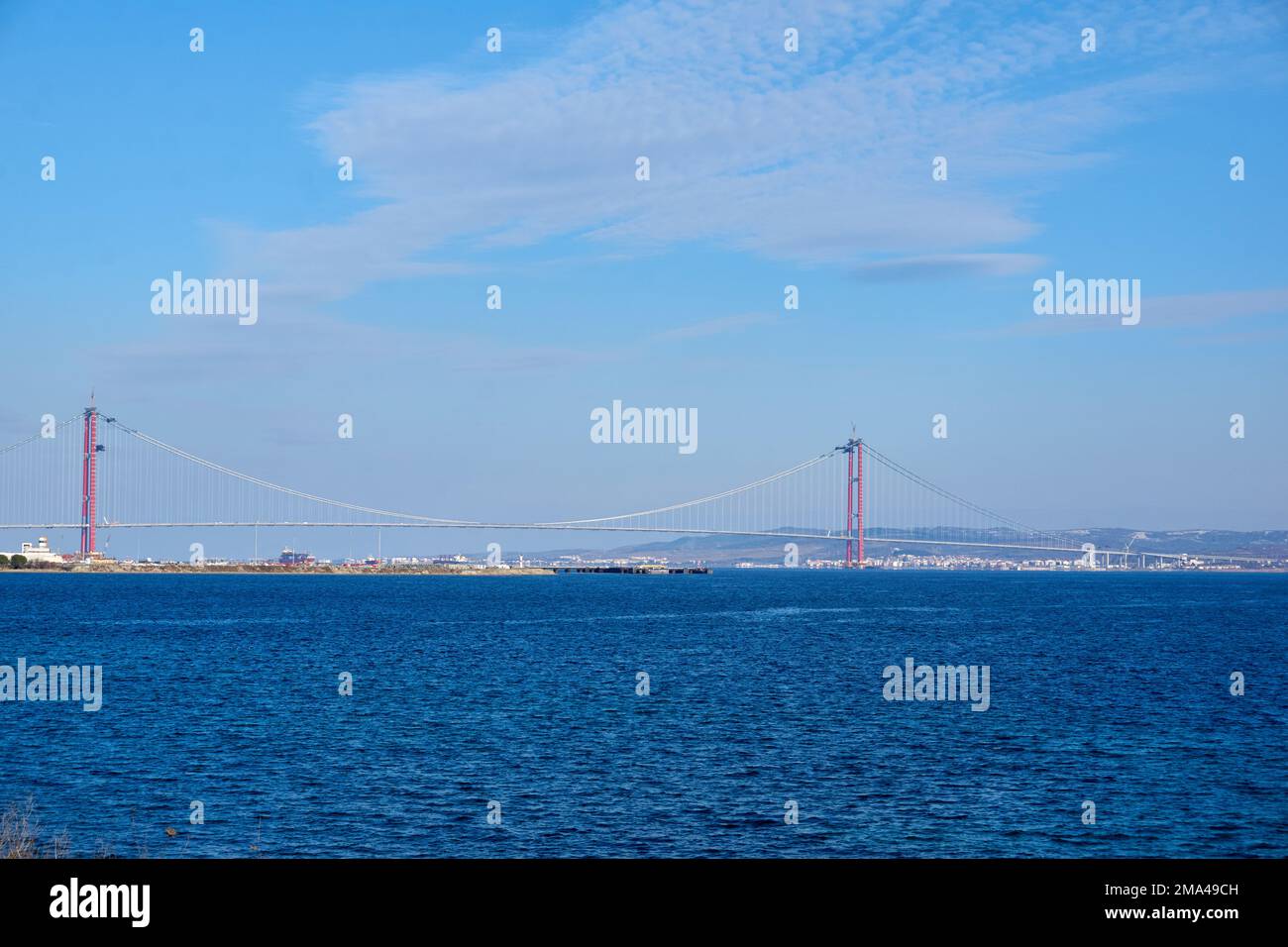 The construction of 1915 Canakkale Bridge Stock Photo - Alamy