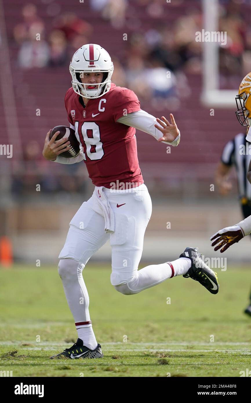 Stanford quarterback Tanner McKee (18) against Arizona State during an