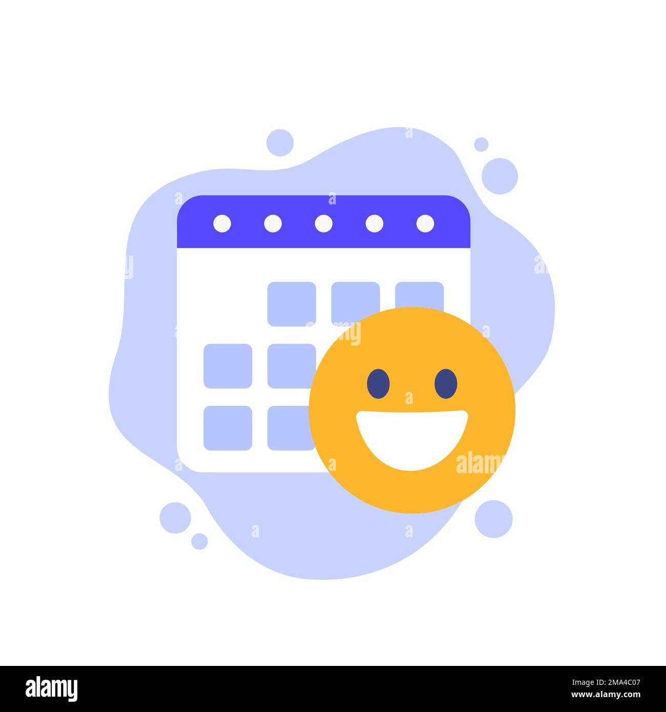nice day icon with a calendar and emoji, vector Stock Vector