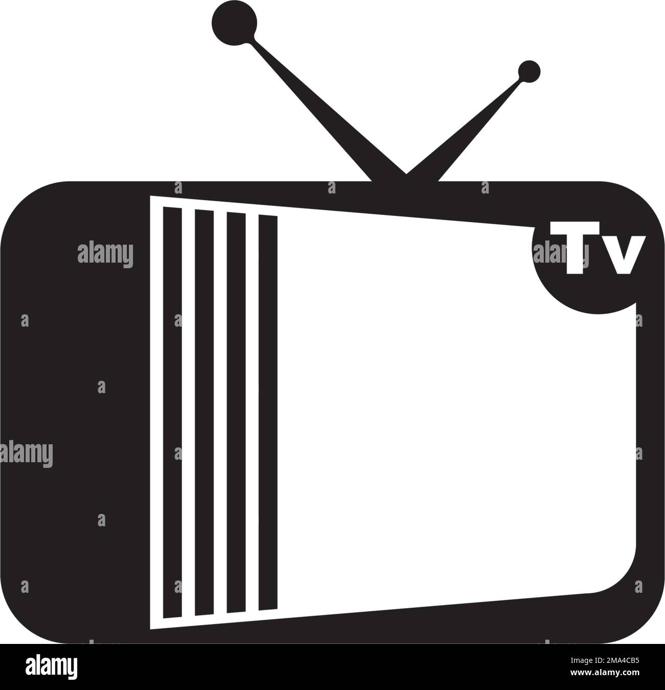 TV logo design. vector illustration template. Stock Vector