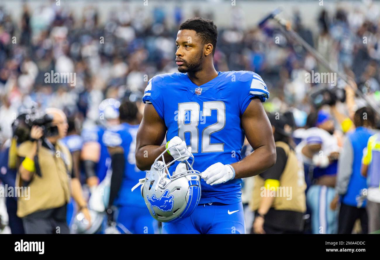 Detroit Lions tight end James Mitchell (82) is seen after an NFL football  game against the Dallas Cowboys, Sunday, Oct. 23, 2022, in Arlington,  Texas. Dallas won 24-6. (AP Photo/Brandon Wade Stock Photo - Alamy