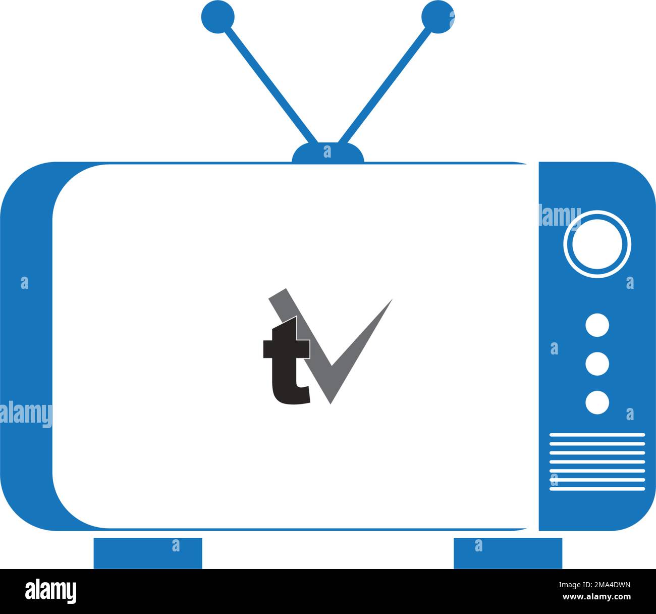 TV logo design. vector illustration template. Stock Vector