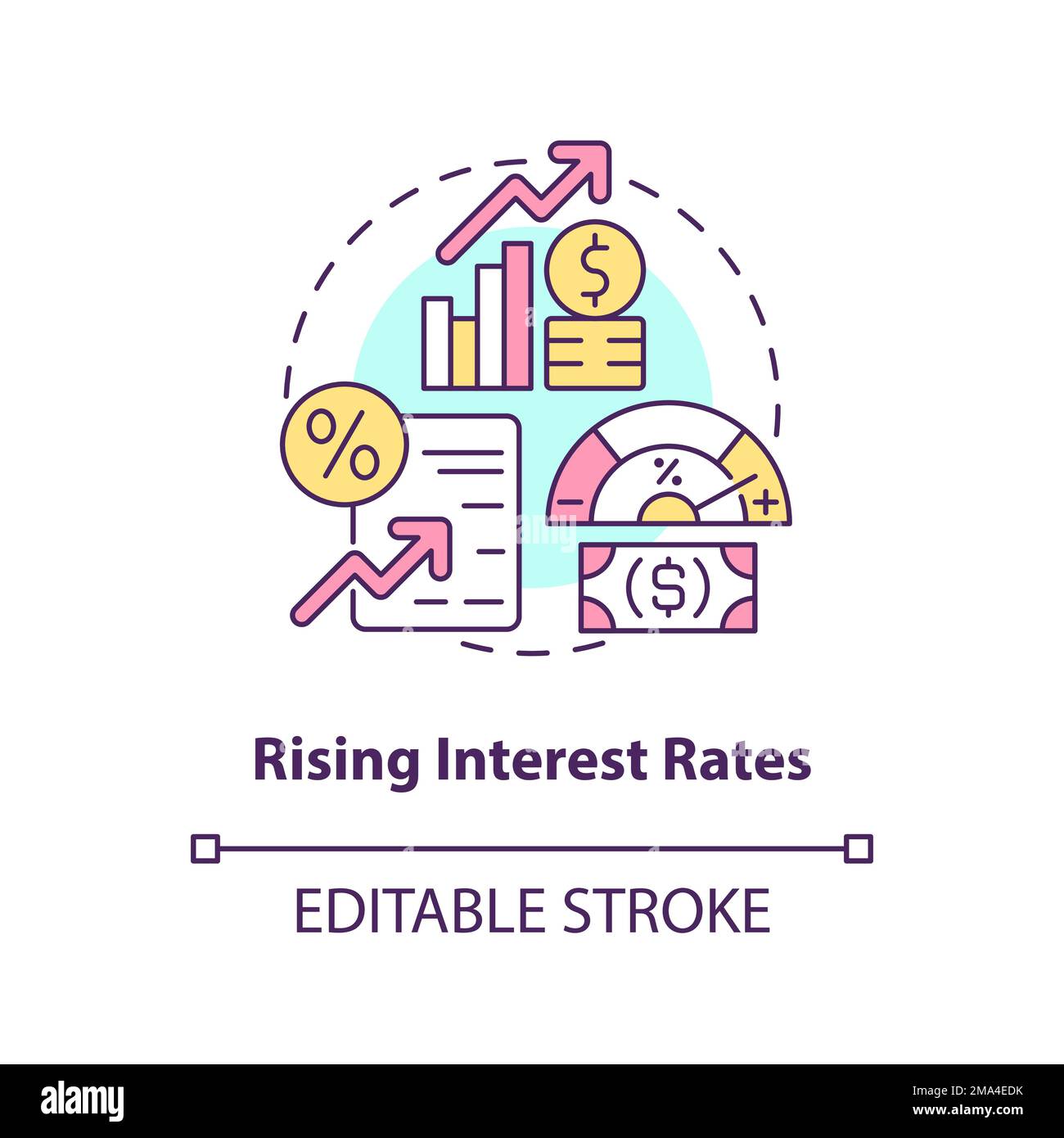 Rising interest rates concept icon Stock Vector Image & Art Alamy