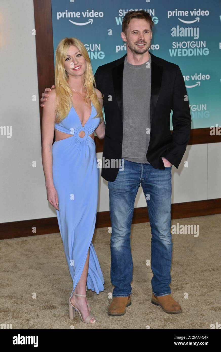 Los Angeles, USA. 18th Jan, 2023. Katherine McNamara & Bradley James at the premiere for 'Shotgun Wedding' at the TCL Chinese Theatre, Hollywood. Picture Credit: Paul Smith/Alamy Live News Stock Photo