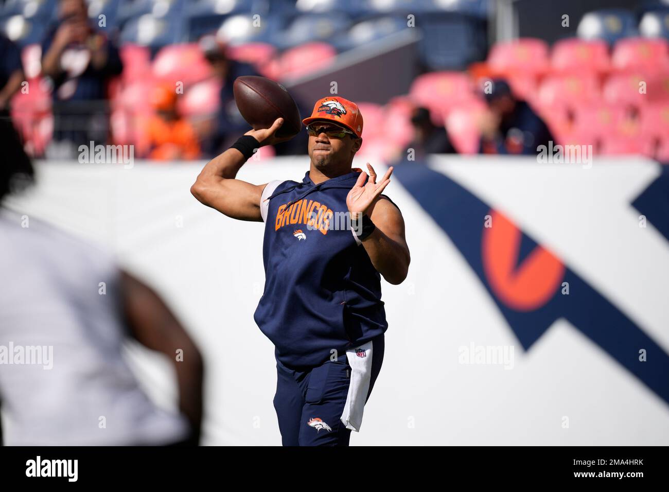 Denver Broncos quarterback Russell Wilson (3) before the first half of ...