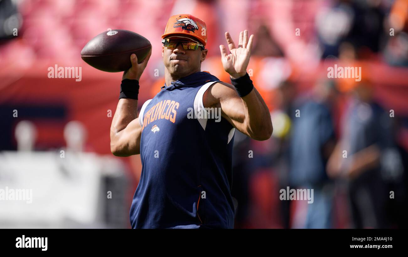 Denver Broncos quarterback Russell Wilson (3) before the first half of ...
