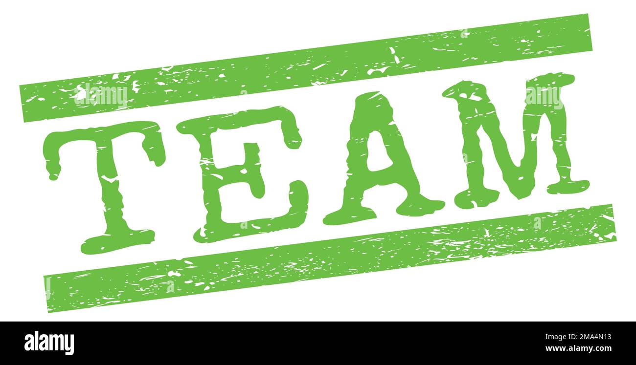 TEAM text written on green grungy lines stamp sign Stock Photo - Alamy