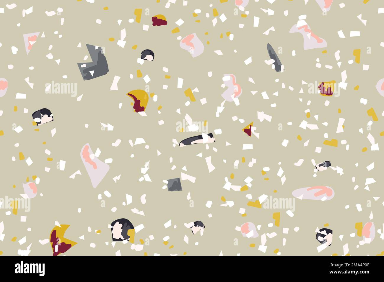 Terrazzo seamless pattern background vector in green Stock Vector