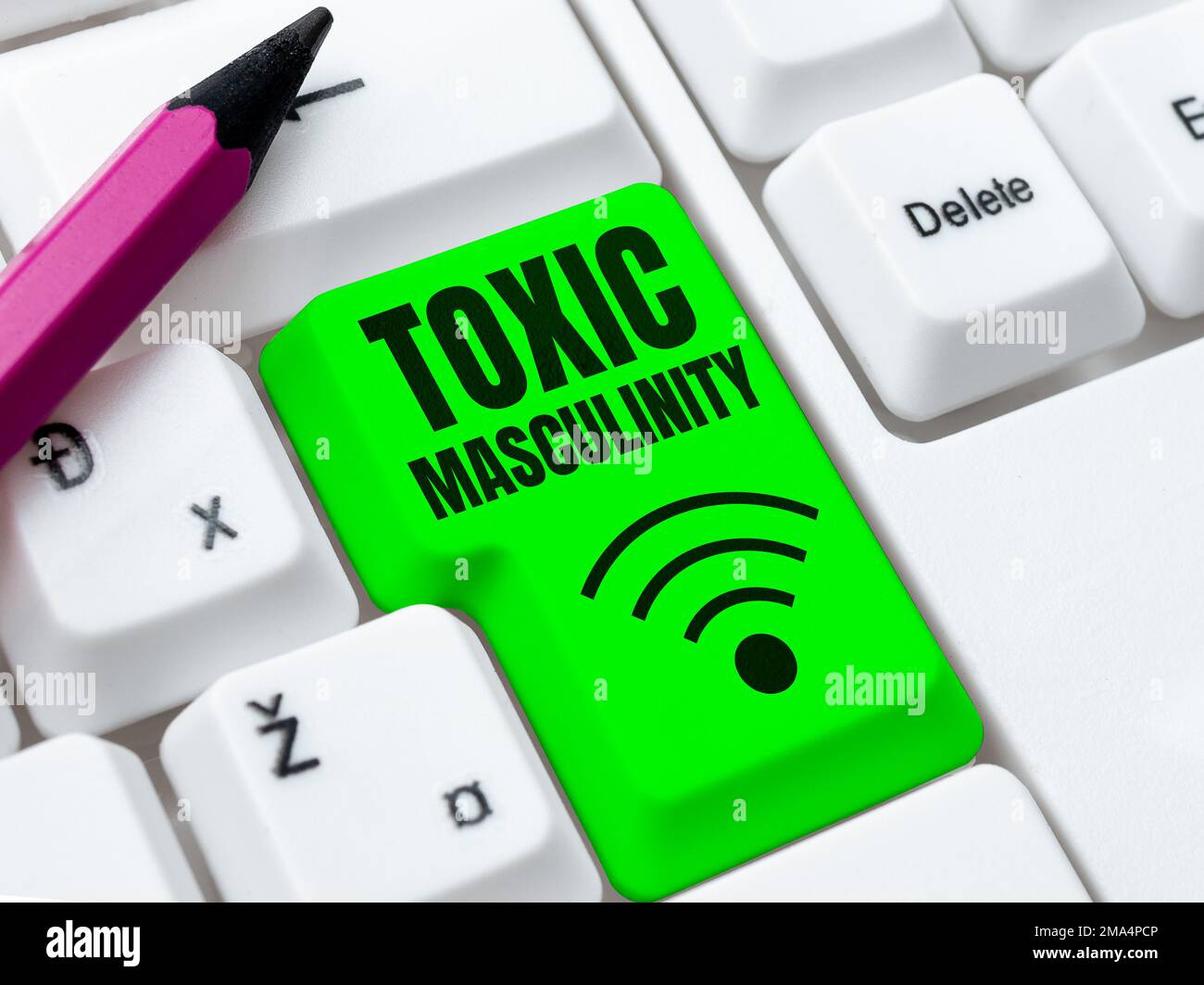 Handwriting text Toxic Masculinity. Concept meaning describes narrow ...