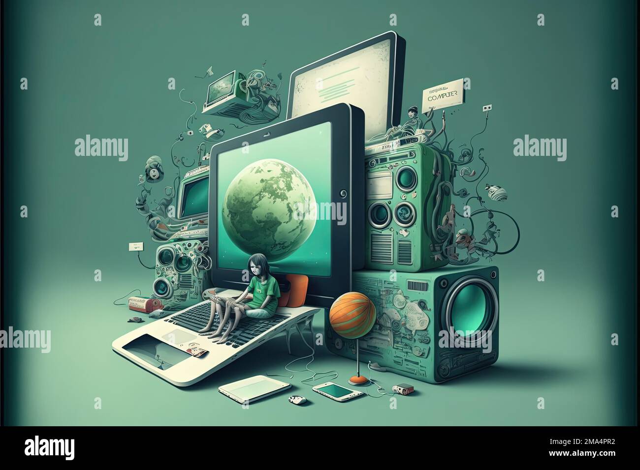 Computer Apps native Technologies Conceptual Illustration Stock Photo ...
