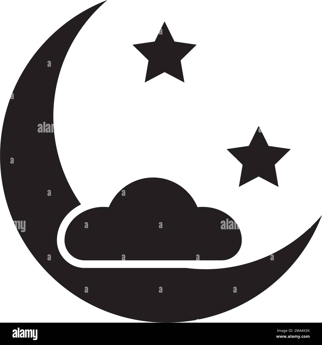 star moon icon shrouded in clouds, vector illustration template design. Stock Vector