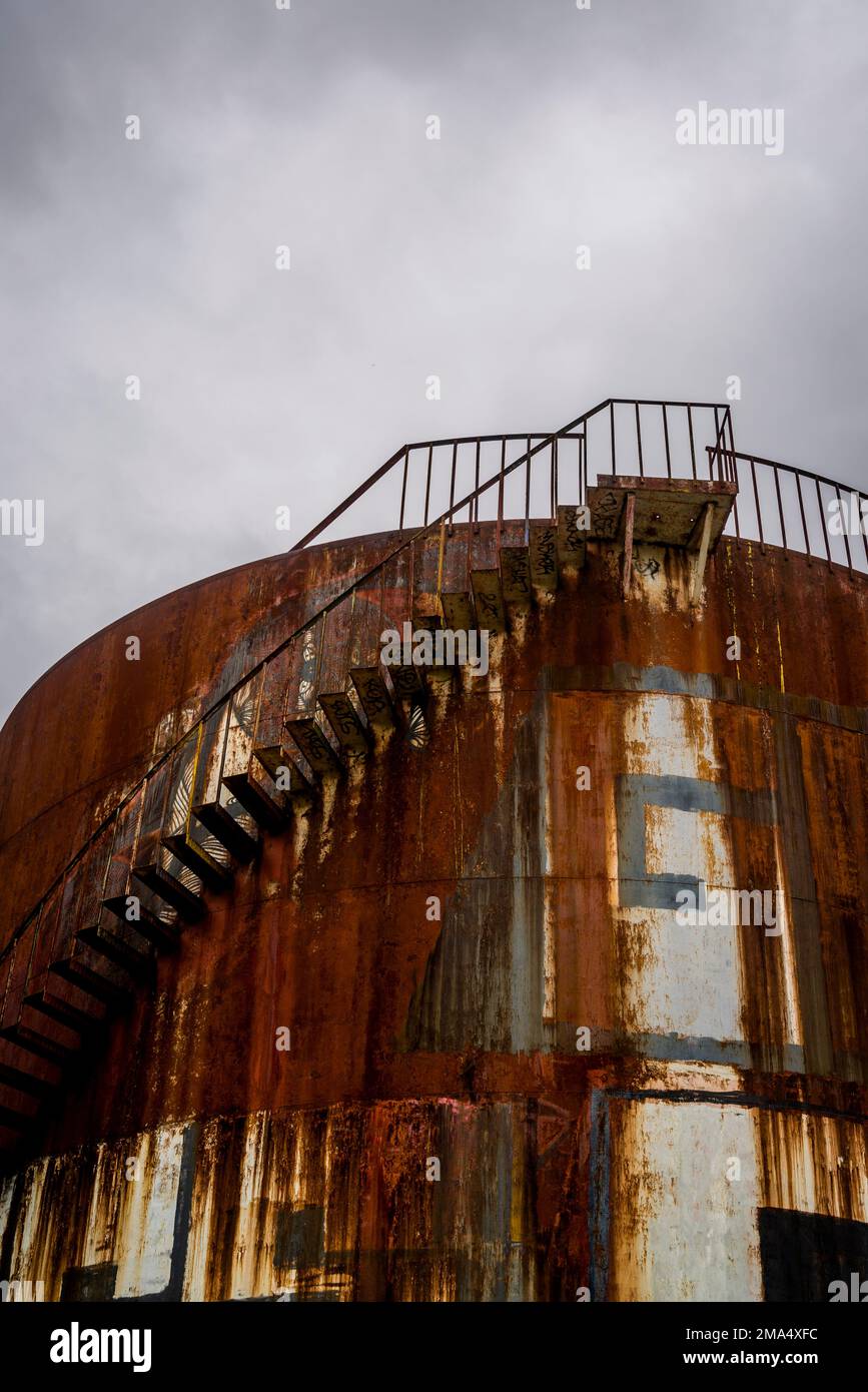Disused old water tank, Casula suburb, Sydney, NSW, Australia Stock Photo Alamy