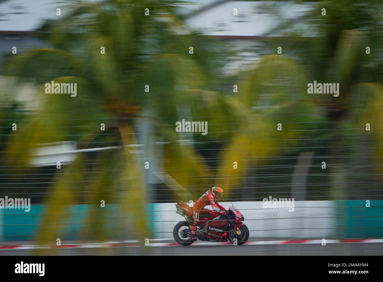 Italian rider Francesco Bagnaia of the Ducati Lenovo Team steers his ...