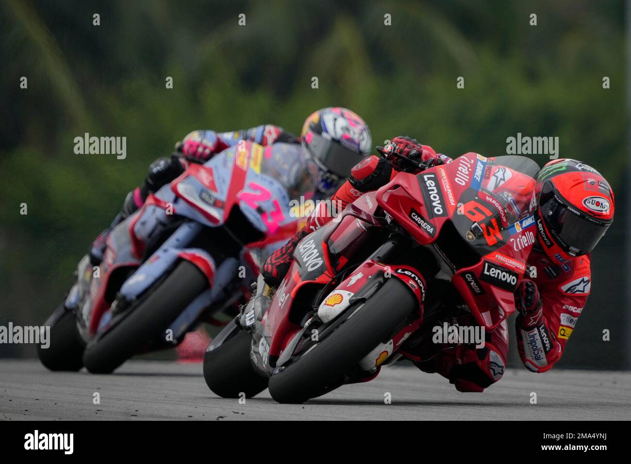 Italian rider Francesco Bagnaia of the Ducati Lenovo Team competes ...