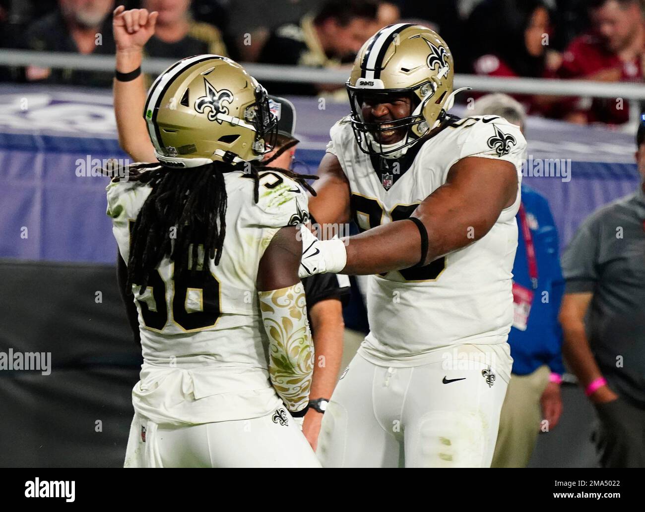 New Orleans Saints' Chris Olave (12) during the second half of an NFL  football game against the the Arizona Cardinals, Thursday, Oct. 20, 2022,  in Glendale, Ariz. (AP Photo/Darryl Webb Stock Photo - Alamy