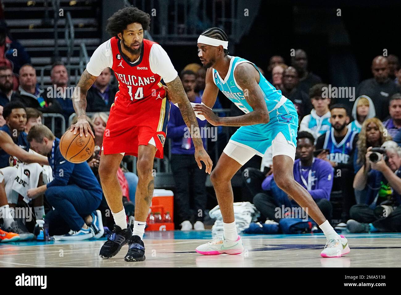 New Orleans Pelicans Forward Brandon Ingram (14) Is Guarded By ...