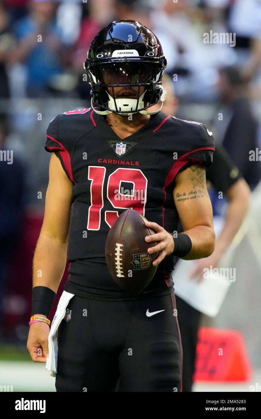 Arizona Cardinals wide receiver Trace McSorley warms up before an NFL  football game against the New Orleans Saints, Thursday, Oct. 20, 2022, in  Glendale, Ariz. (AP Photo/Rick Scuteri Stock Photo - Alamy