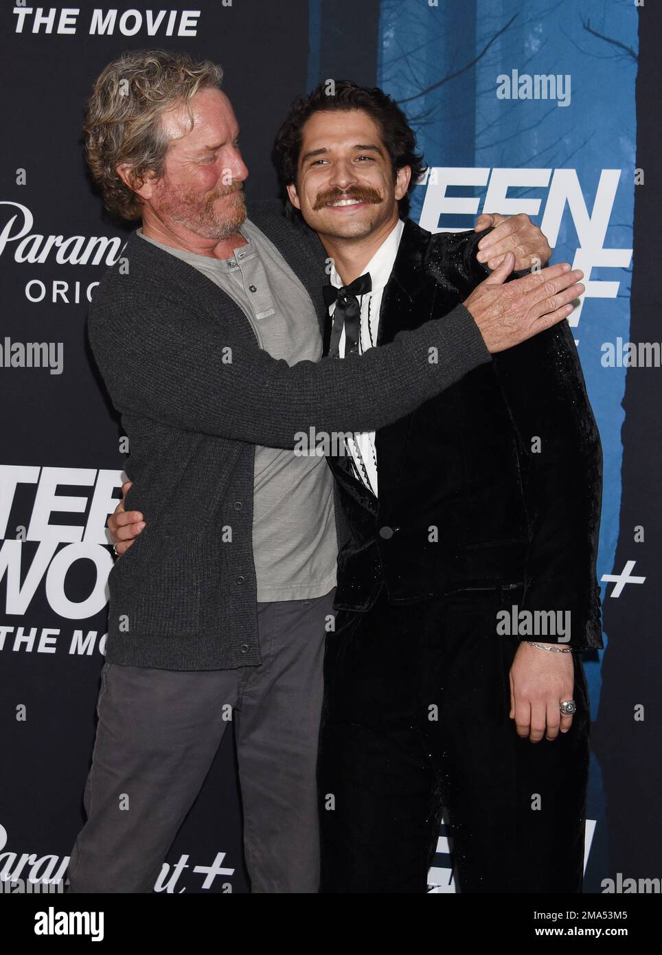 Linden Ashby and Tyler Posey  arriving to Paramount+'s "Teen Wolf: The Movie" Los Angeles Premiere held at the Harmony Gold Theater in Hollywood, CA on January 18, 2023. © Janet Gough / AFF-USA.COM Stock Photo