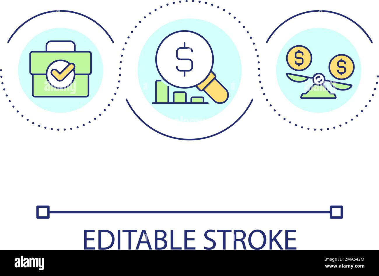 Financial analytics loop concept icon Stock Vector
