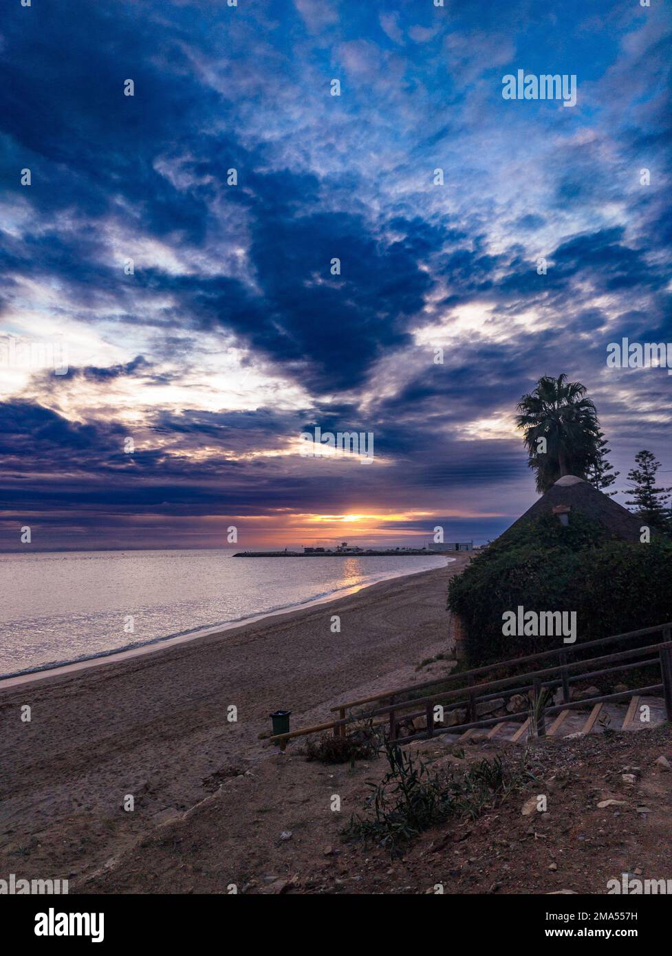 Aerial view sandy beach sunset hi-res stock photography and images - Alamy
