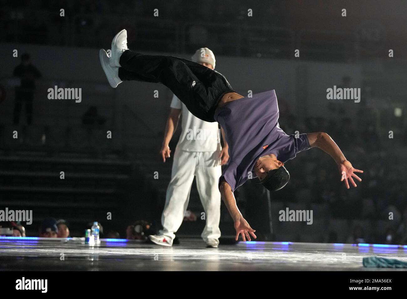 Shigeyuki Nakarai of Japan, known as Bboy Shigekix, competes against