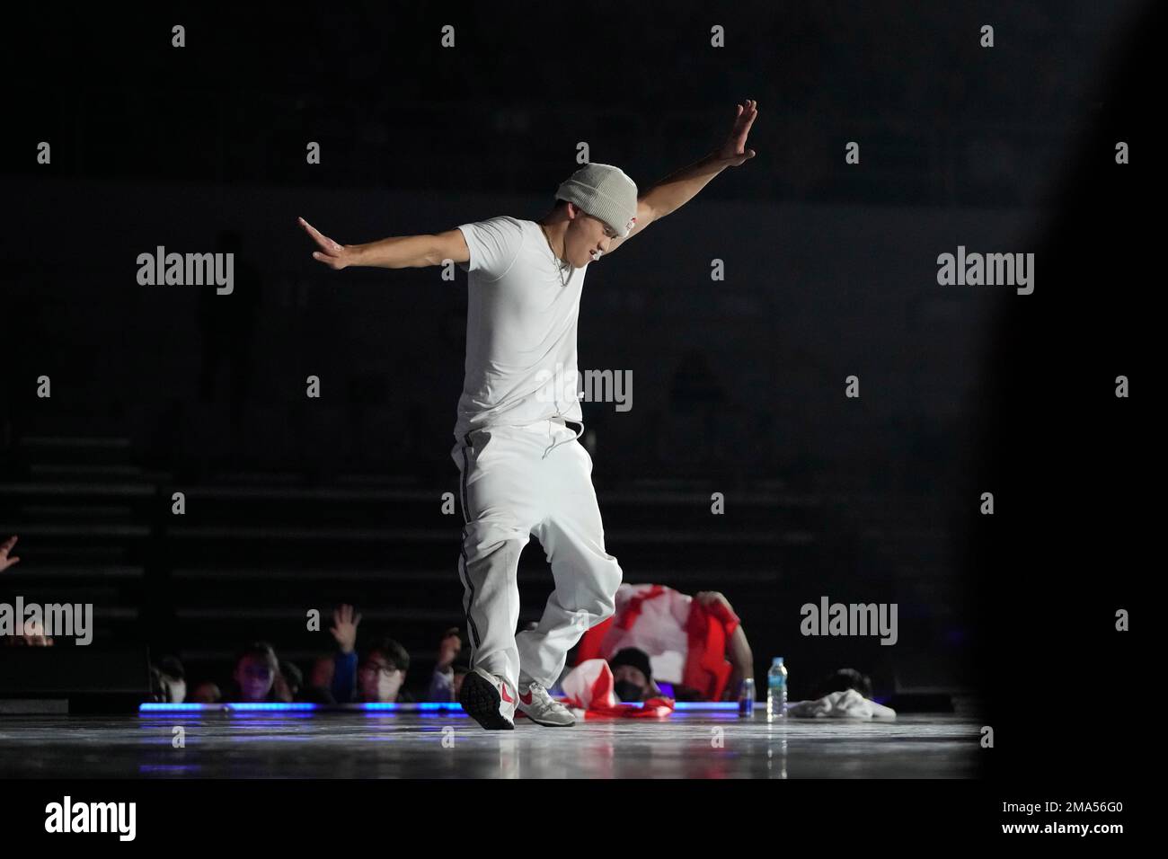Winner Philip Kim of Canada, known as Bboy Phil Wizard, celebrates after winning the 2022 World