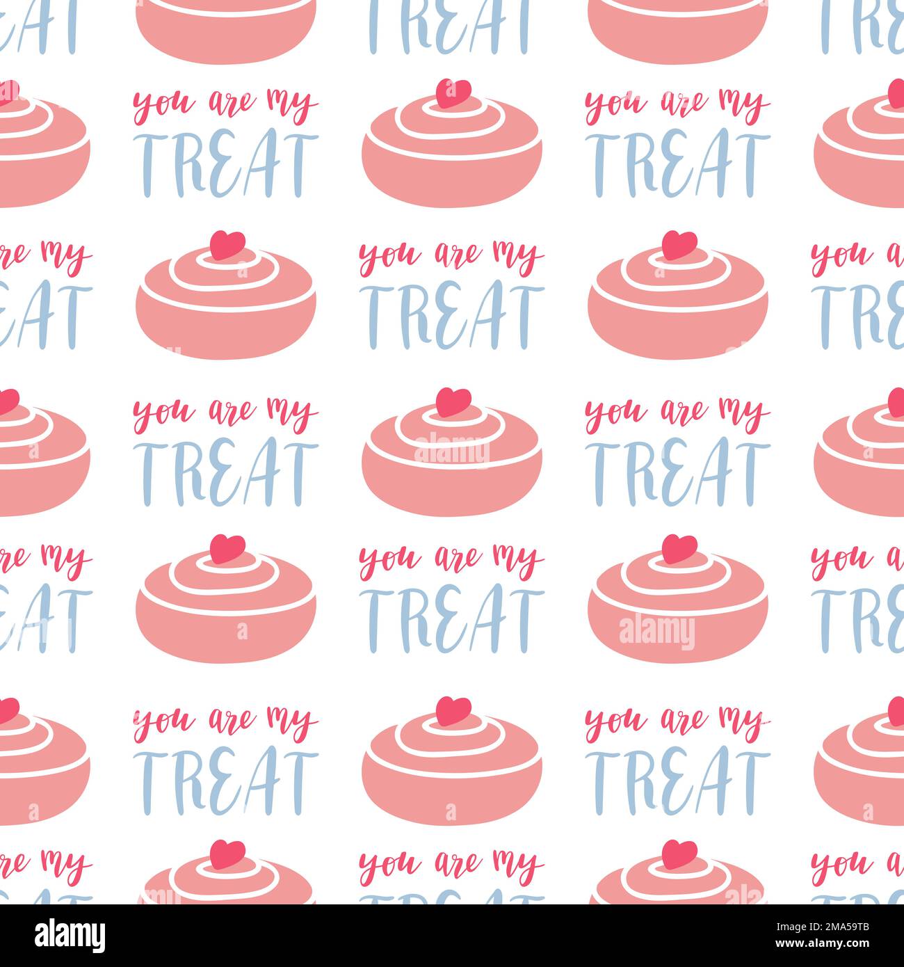 Valentines day vector seamless pattern. Doodle hand drawn illustration ...